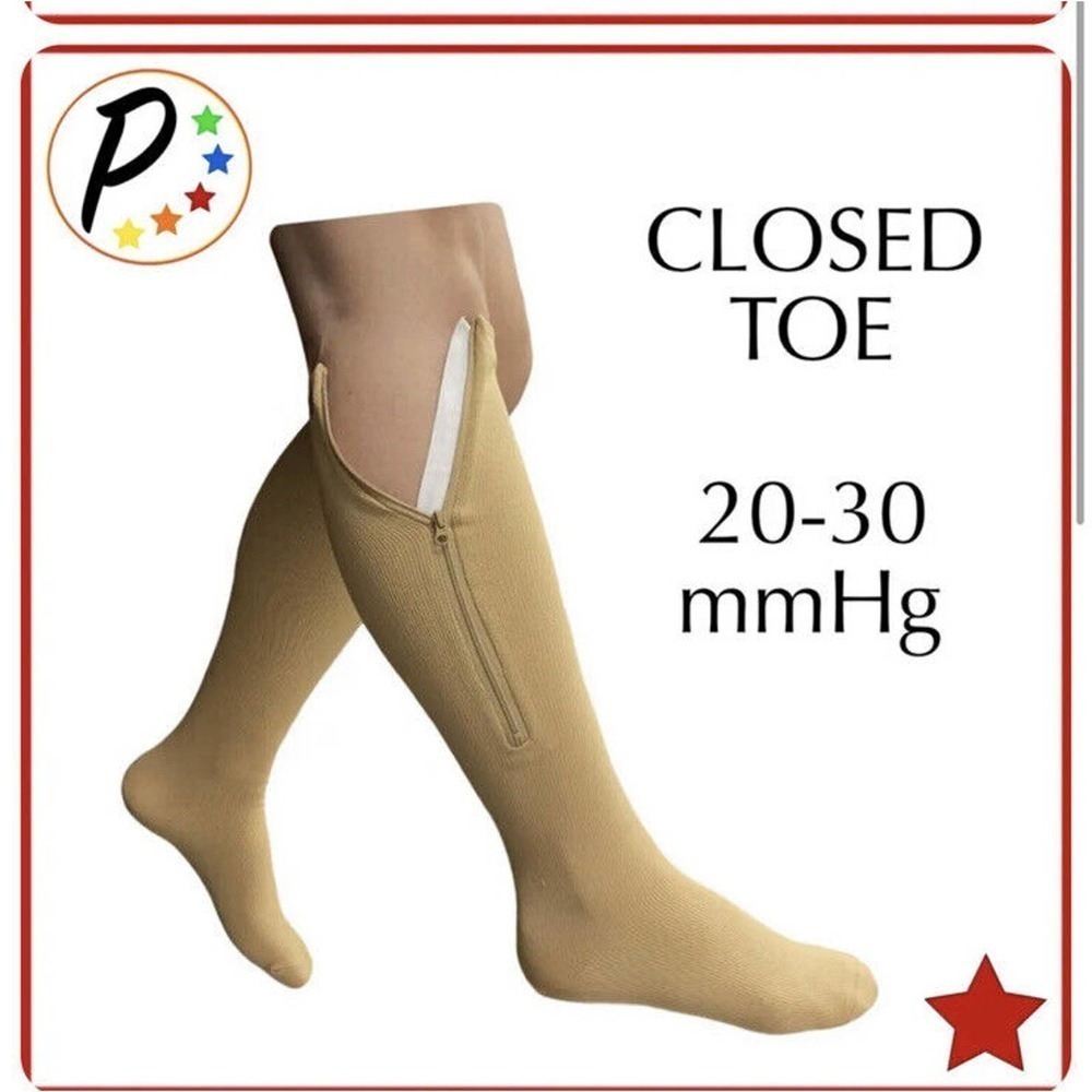 Presadee Original Closed Toe 20-30 mmHg Firm Leg Compression YKK Zip Socks XXL‍